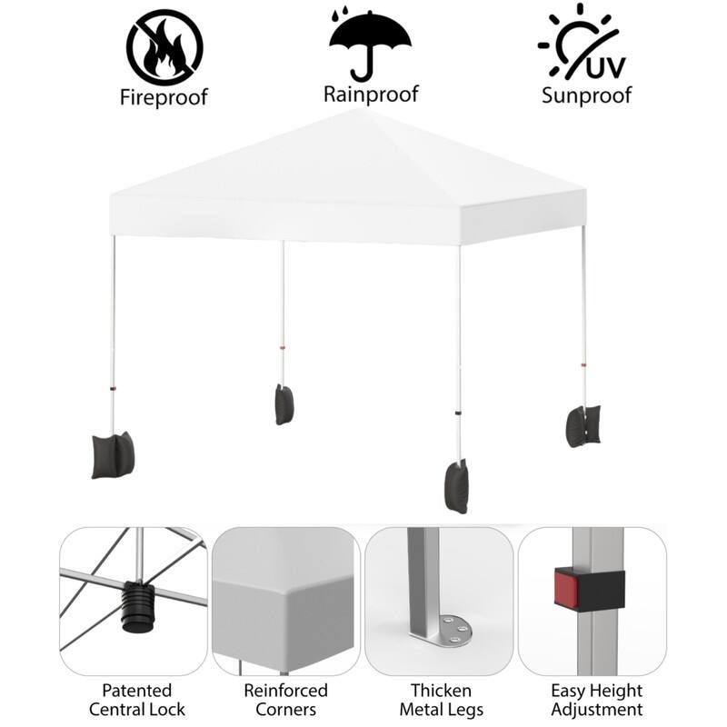 10' x 10' Pop Up Canopy, Commercial Outdoor Easy Up Party Tent with Carry Bag