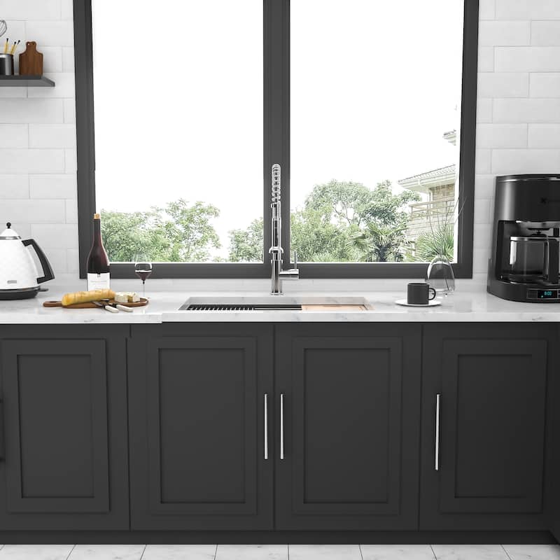 Undermount 16 Gauge Single Bowl Stainless Steel Kitchen Sink in Brushed Nickel - 32'' x 19'' x 9''