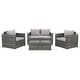 preview thumbnail 27 of 52, SAFAVIEH Outdoor Patio Furniture Machie 4-Piece Conversation Set