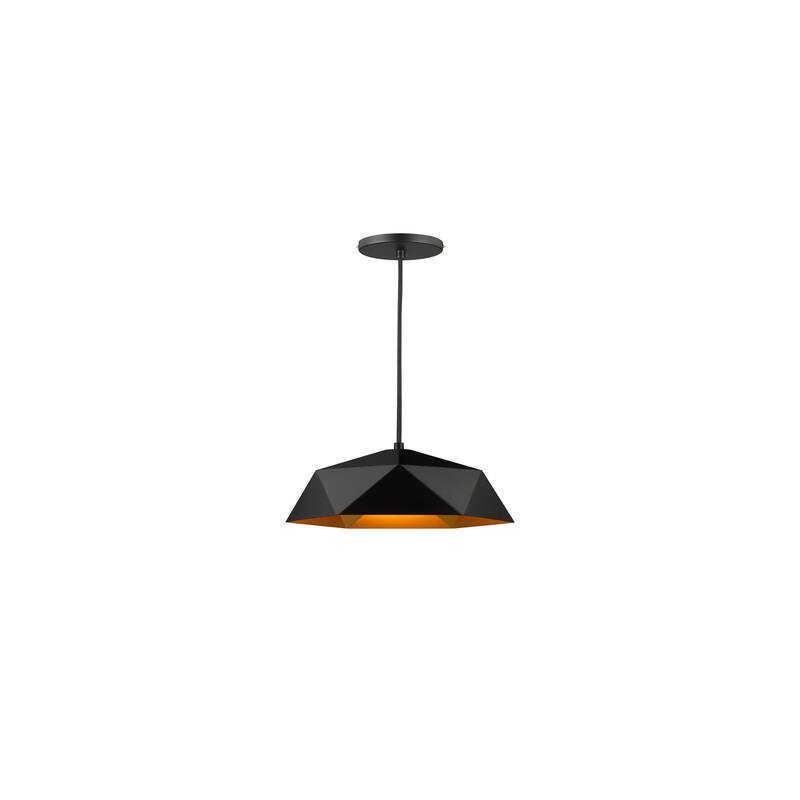Mini Pendant Light Black Iron Frame, Gold Interior Ceiling Light Fixture, Lighting - 9.5