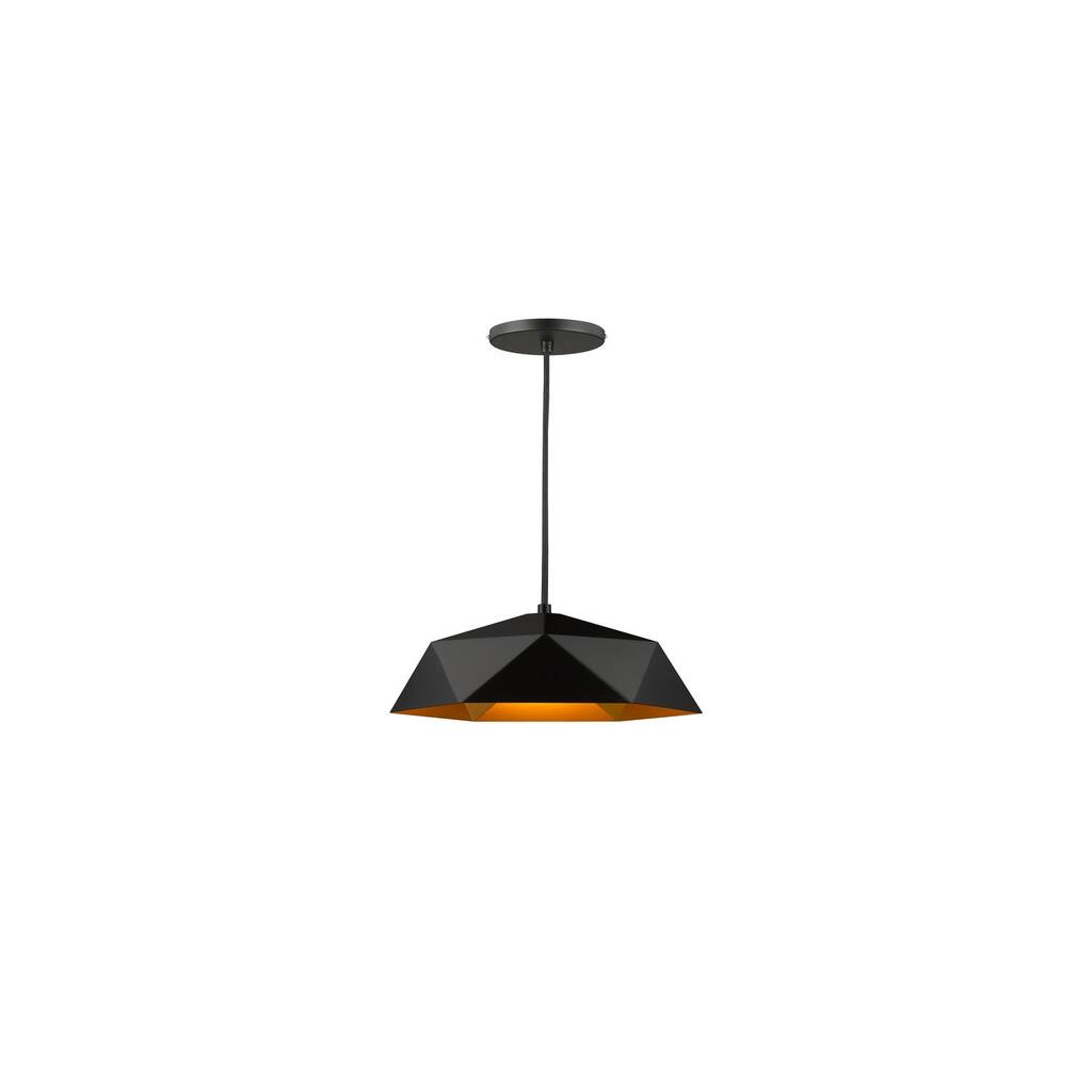 Mini Pendant Light Black Iron Frame, Gold Interior Ceiling Light Fixture, Lighting - 9.5