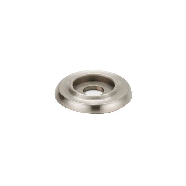 slide 2 of 12, Alno Traditional 1 Inch Diameter Cabinet Knob Backplate with Beveled Satin Nickel