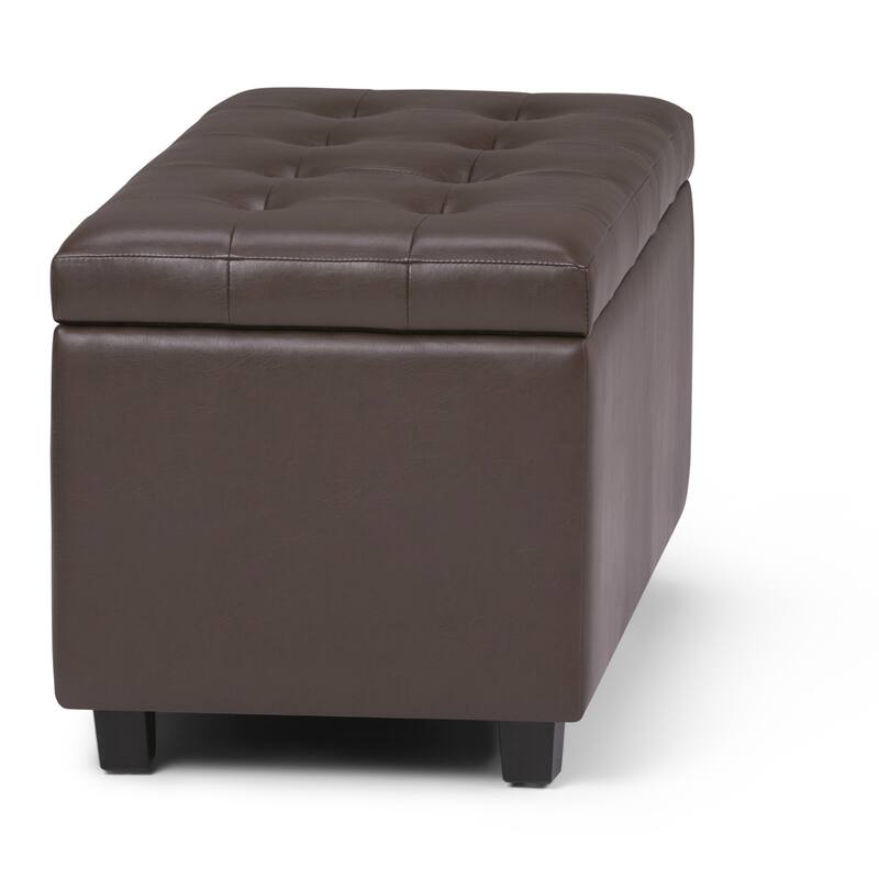Modern Storage Ottoman for Living Room - Dark Brown