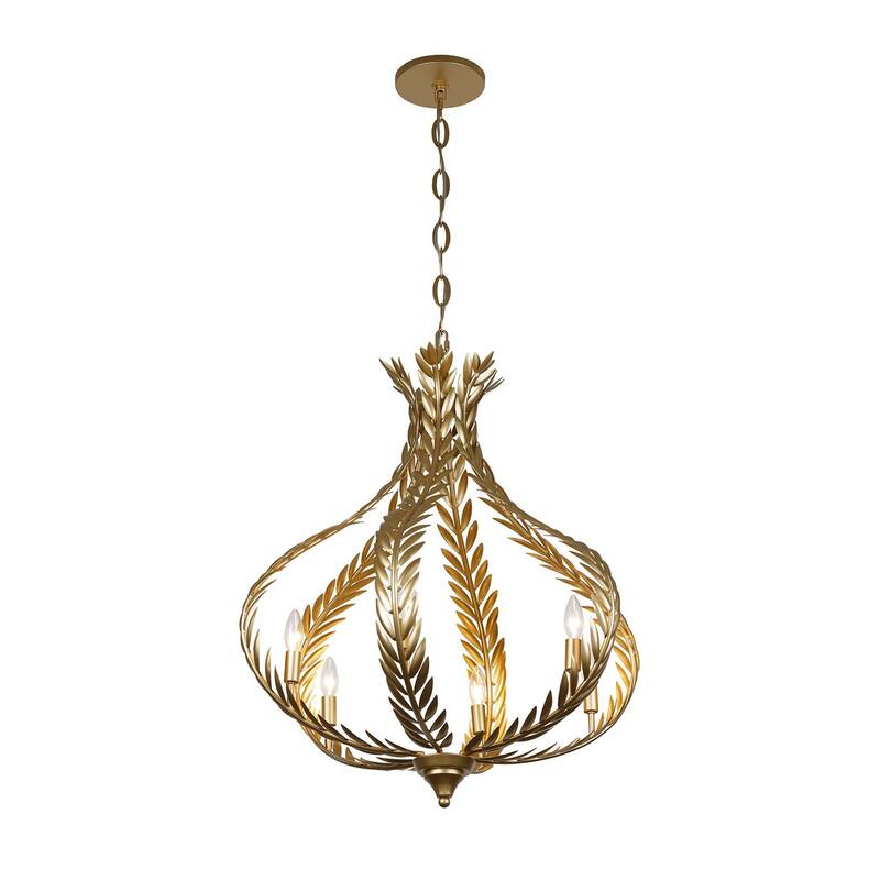 Atlas 6-Light Chandelier in Grecian Gold by Breegan Jane