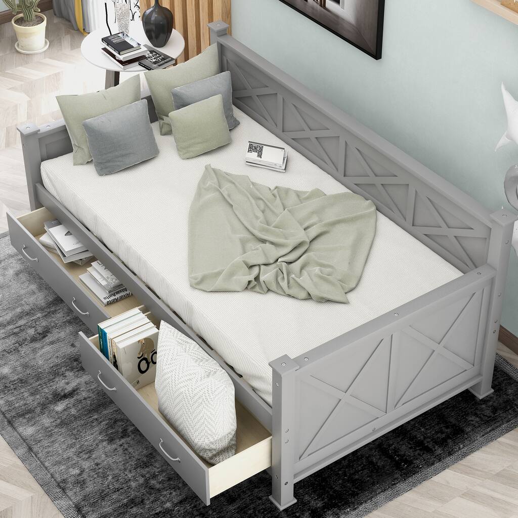 Double daybed with 2 large drawers