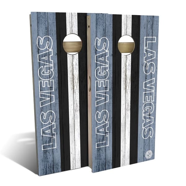 slide 2 of 9, Las Vegas Football Outdoor Cornhole Board Set