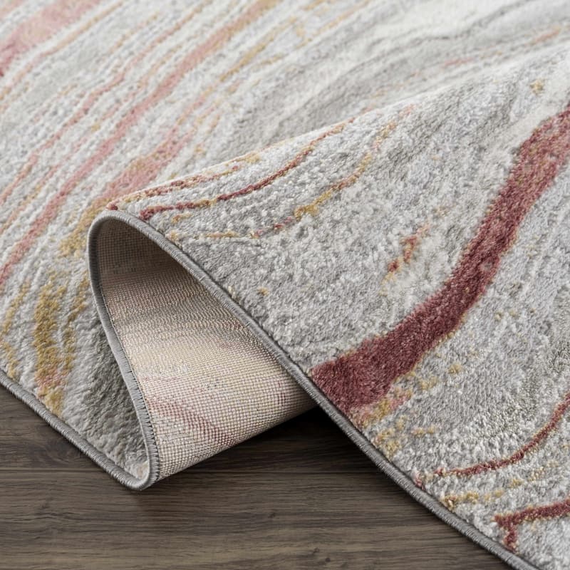 Hauteloom Liverpool Living Room, Bedroom Area Rug - Contemporary - Cream,Green - 7'10" x 10'