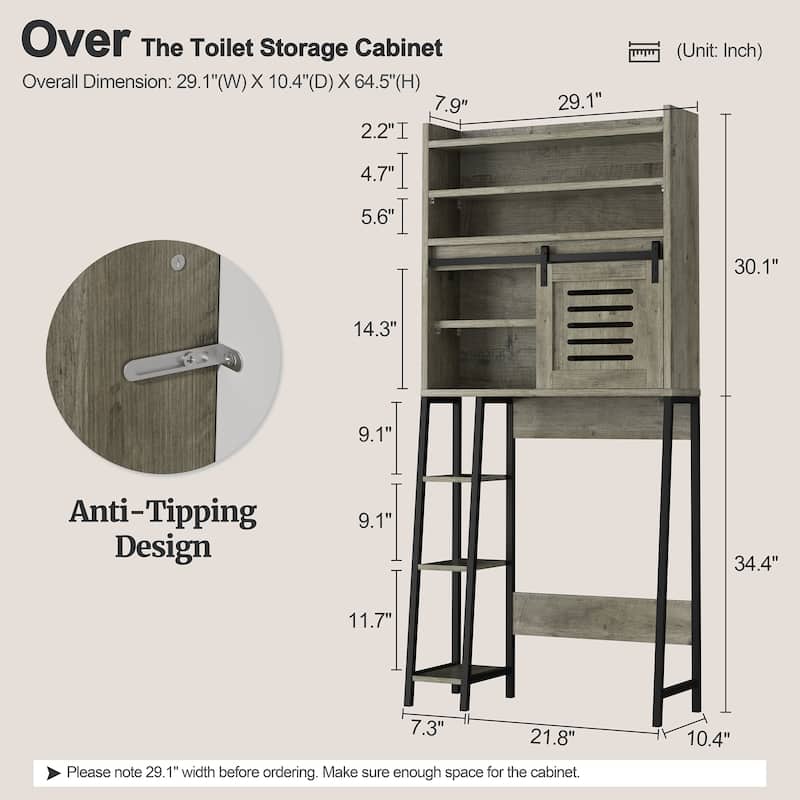 Over The Toilet Storage Cabinet – Farmhouse Storage Cabinet With Sliding Door