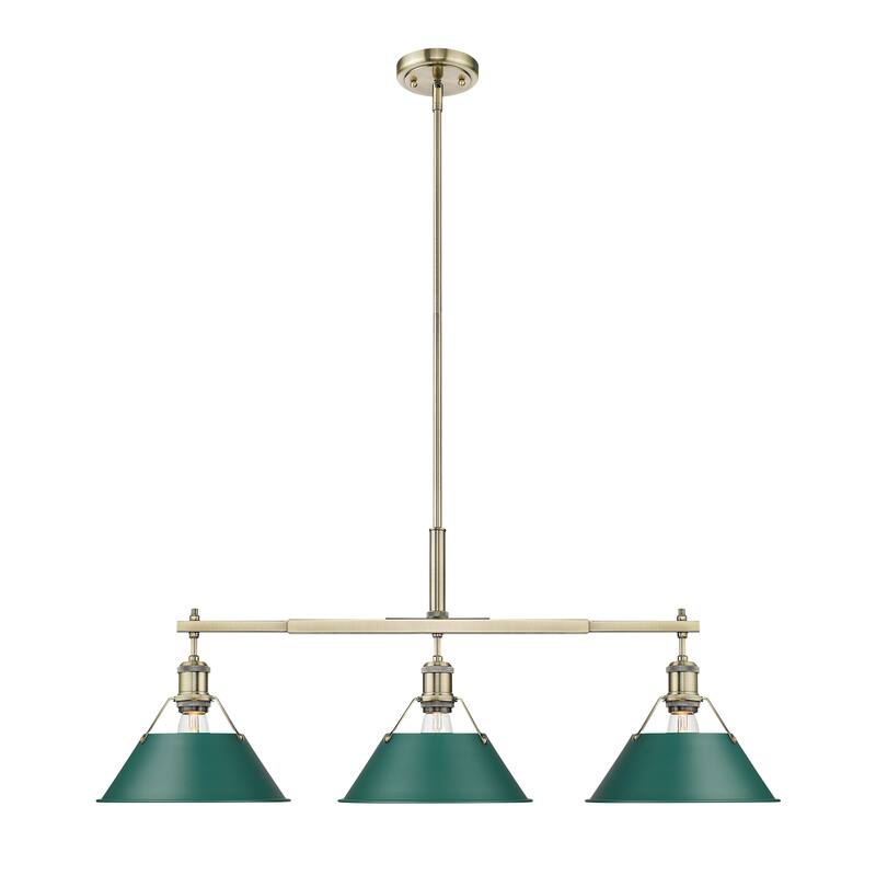 Golden Lighting 3306-LP AB Orwell 3 Light 36" Wide Linear Pendant