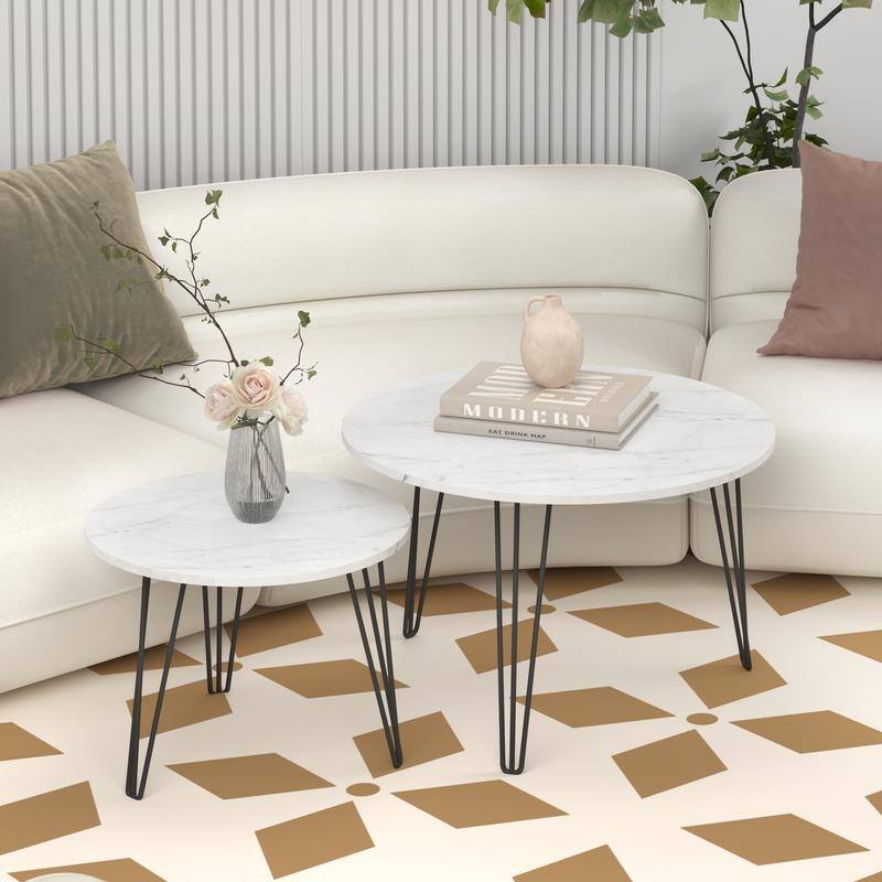 27.56'' Round Nesting Coffee Table Set of 2