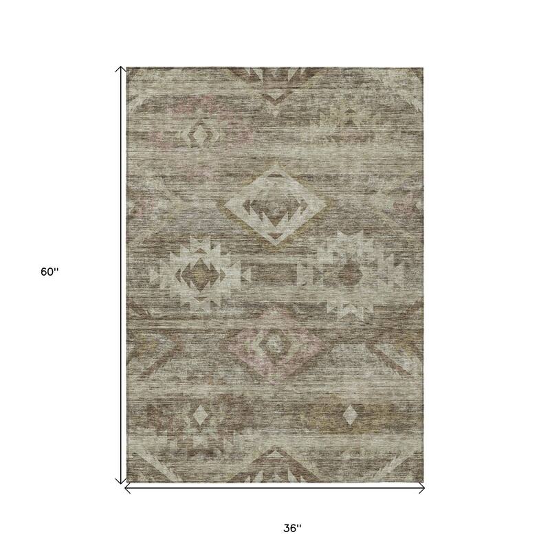 HomeRoots Southwestern Transitional Rectangle Outdoor Rug