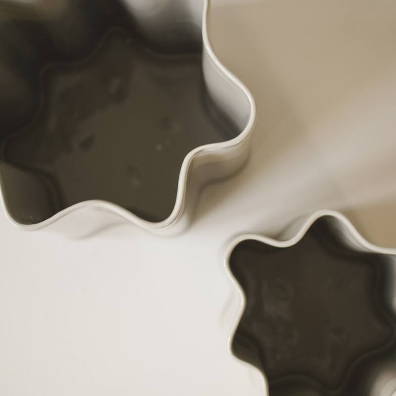 Solid Ceramic Geometric Planter - 11.5" - Beige