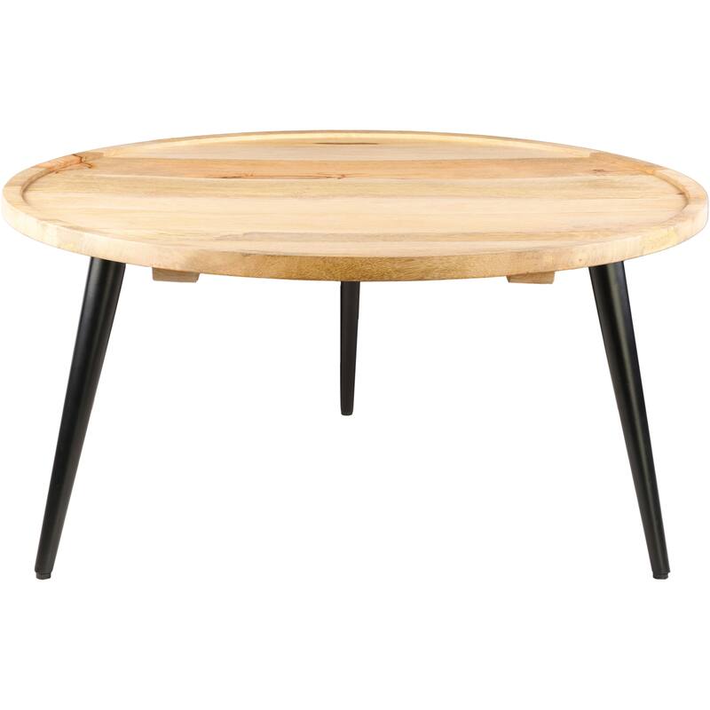 Zion Mid-Century Modern Wooden Round Coffee Table