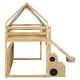 preview thumbnail 40 of 78, Full Size Loft Bed with Slide, Tent, and Storage Shelves - House Frame Kids Bed with Ladder and Car-Shaped Organizer