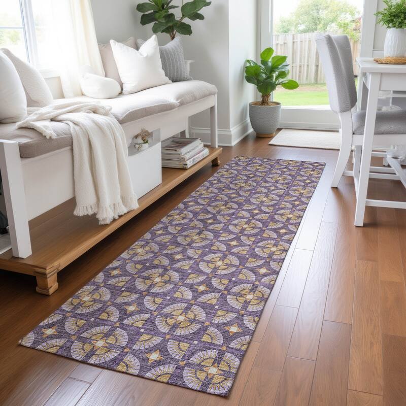 Machine Washable Indoor/ Outdoor Modern Roeland Chantille Rug