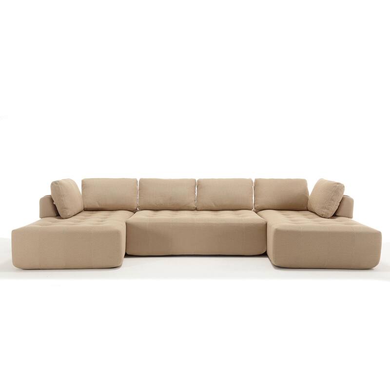 146" Modular Sectional Sofa, Oversized U Shaped with Chaise, Deep Seat Comfy Fabric Cloud Couch for Living Room