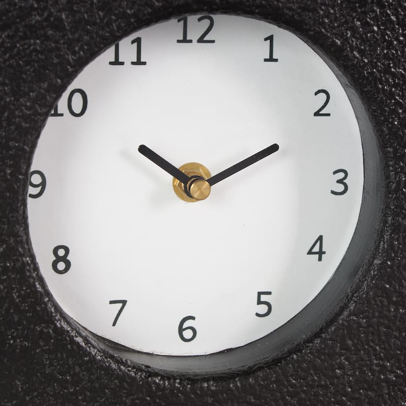 Metal Textured Clock with Gold Accents - Set of 2 Multi Colored - Roche River Decor