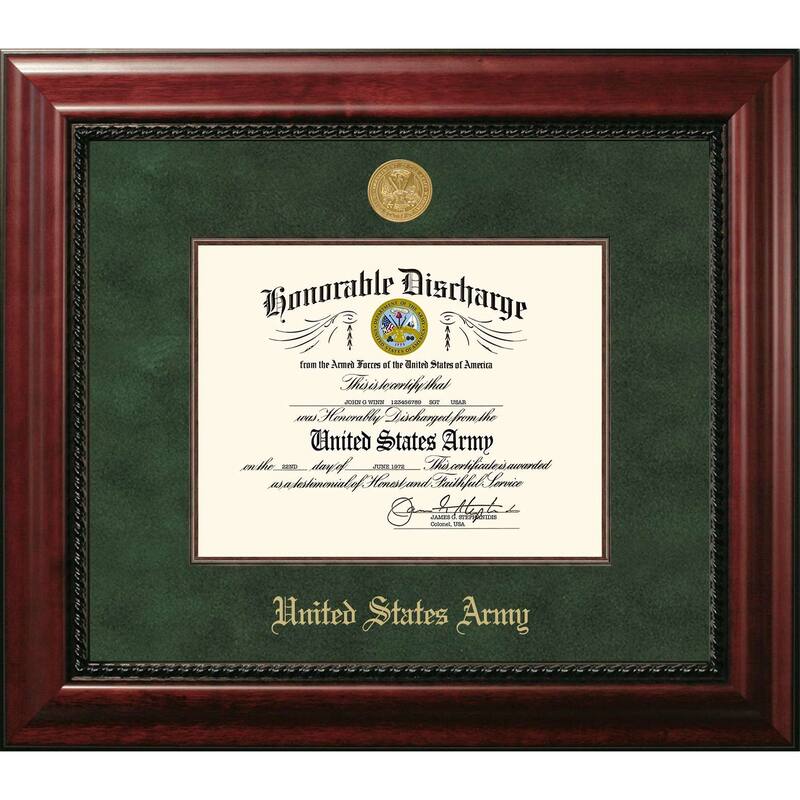 Patriot Frames Army 8 x10 Discharge Executive Frame with Gold Medallion