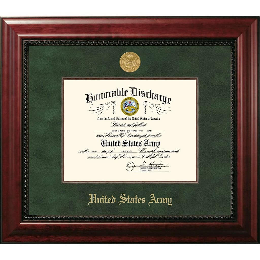 Patriot Frames Army 8 x10 Discharge Executive Frame with Gold Medallion