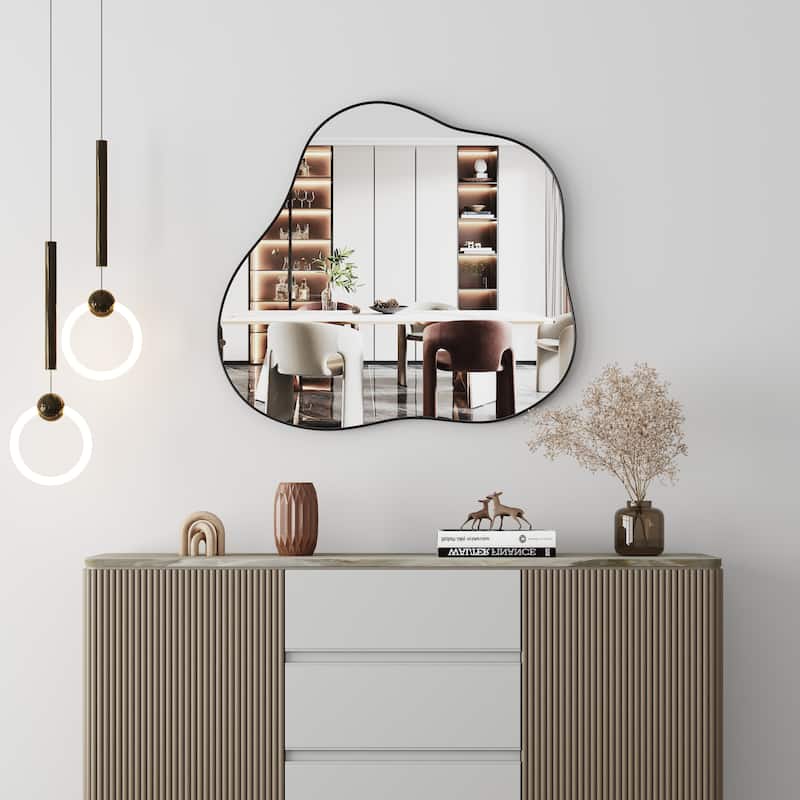 Asymmetrical Cloud-Shaped Accent Wall Mirror - 29.53"×32.5"