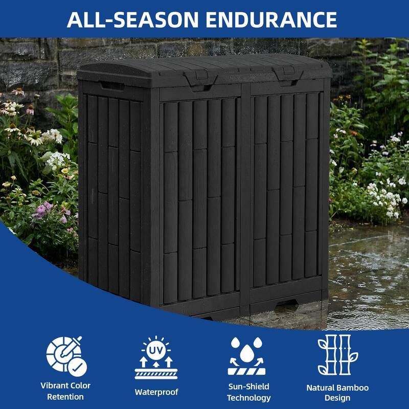 Moasis 31/76 Gallon Resin Outdoor Patio Trash Can