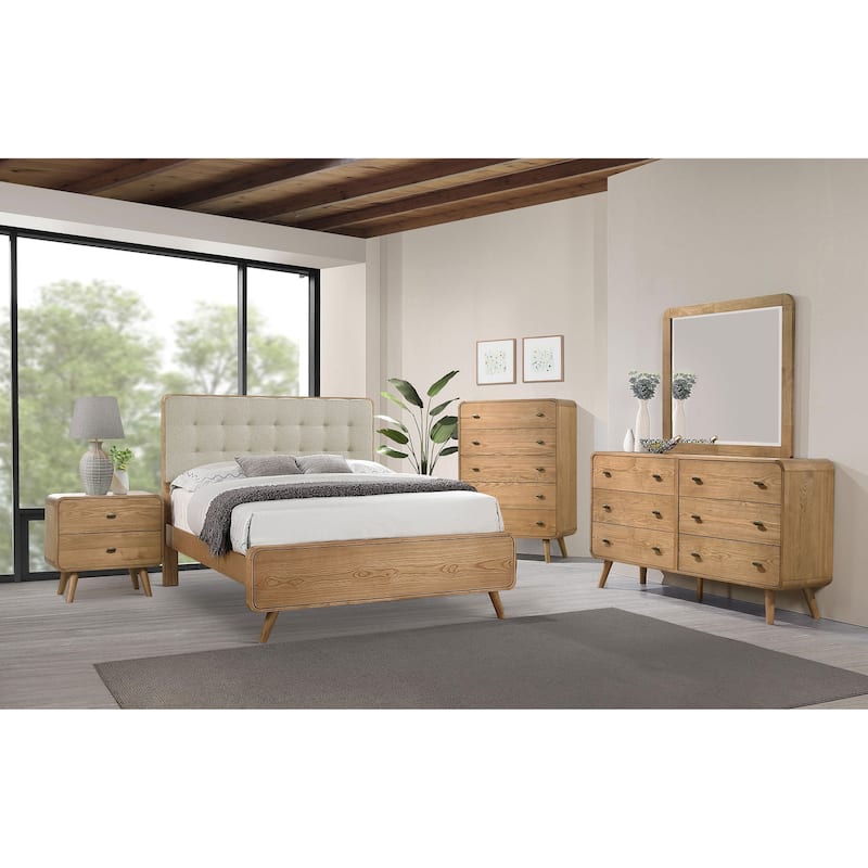 Winston Light Ash 2-drawer Nightstand Bedside Table