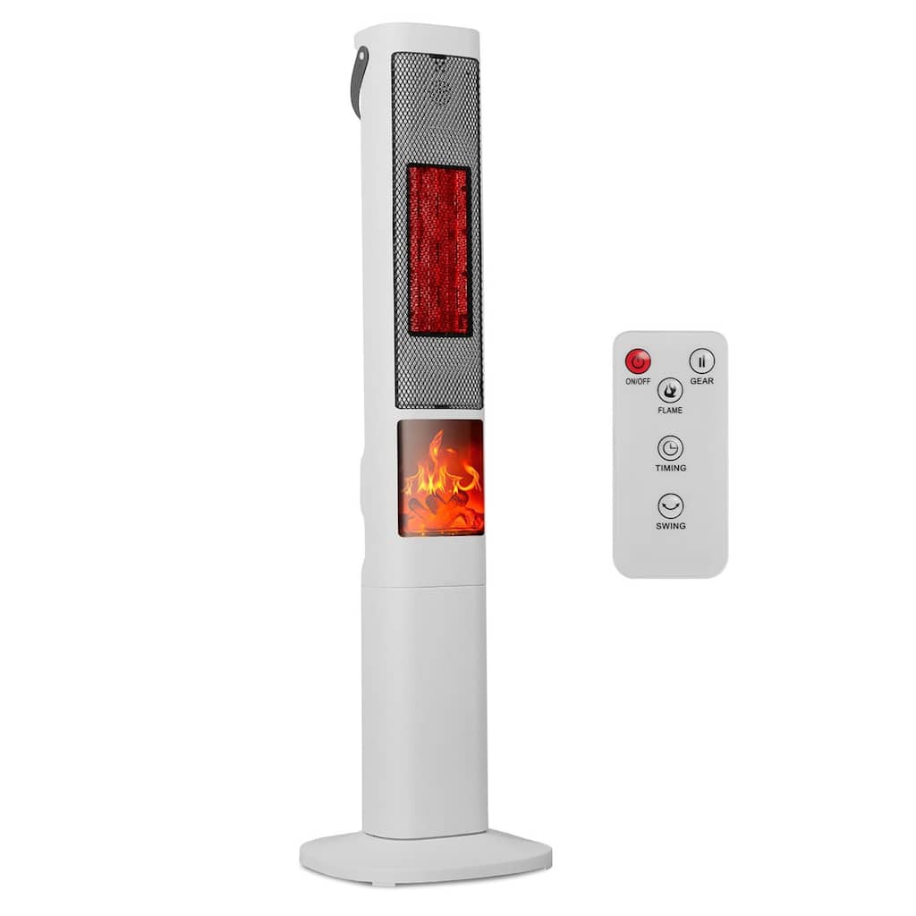 1500W Electric Heater with 3 Wind Modes Remote Control 5 Timer Overheat Tip-Over Protection