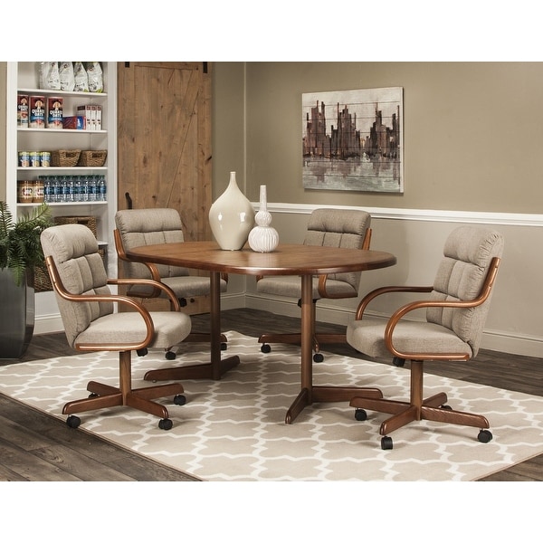Caster Chair Company 5 Pc Dining Set - 42x42x60 Table / Toast Fabric Chair. Opens flyout.