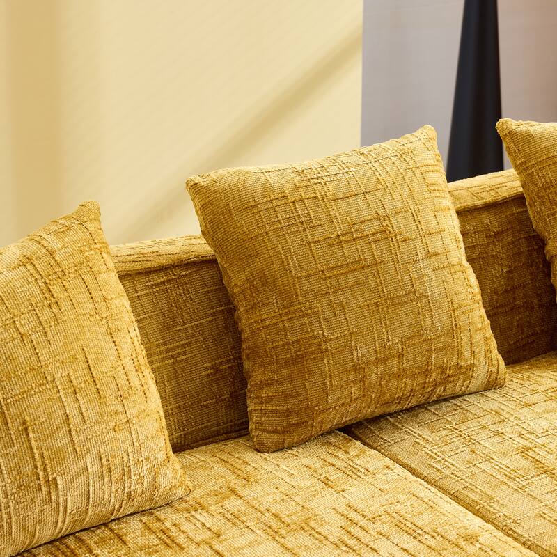 chenille L-shaped compressed sofa