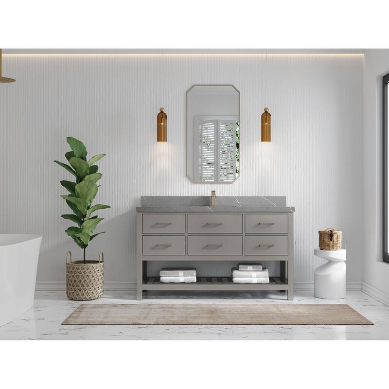 Willow Collections 60 in. W x 22 in. D Parker Single Sink Bathroom Vanity with Countertop