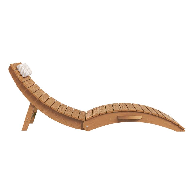 Folding HDPS Plastic Outdoor Pool Chaise Lounges Lounge Chair Outdoor with Headrest Cushions