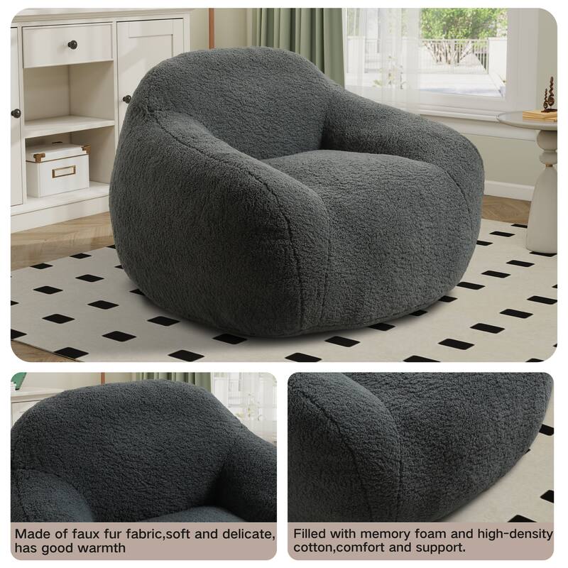 Teddy Bean Bag Chairs,Lazy Sofa Bean Bag Chairs with Armrest