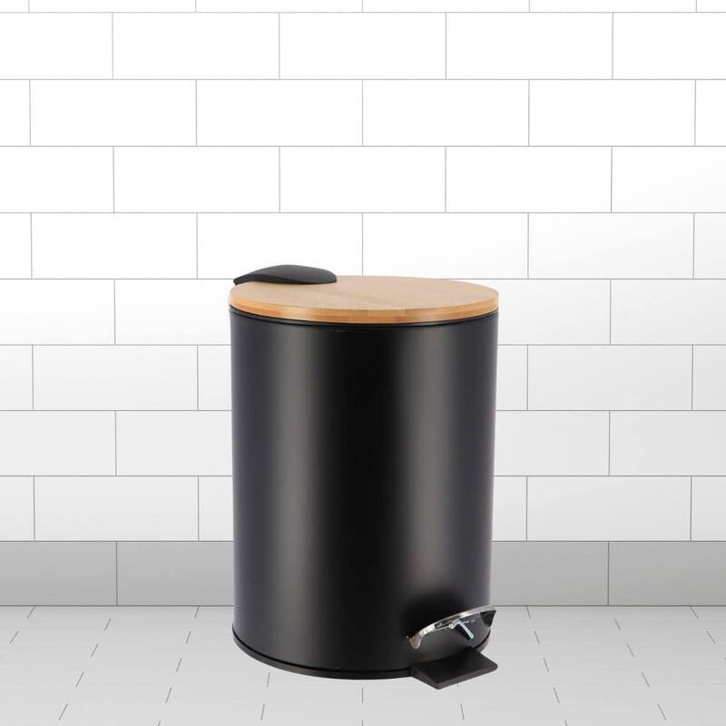 Bathroom Accessories with Natural Accents, Modern 6-piece Set