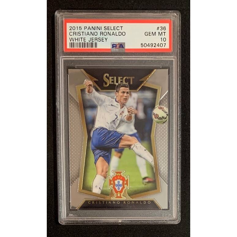 Cristiano Ronaldo 2015 Panini Select Soccer Card #36 Graded PSA 10 - 8'6" x 11'6"