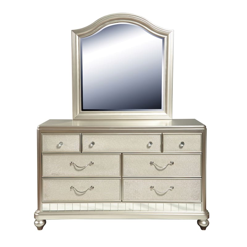 Li'l Diva Landscape Mirror - Silver - 2"W x 39"H x 37"D