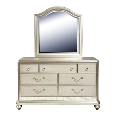 Li'l Diva Landscape Mirror - Silver - 2"W x 39"H x 37"D