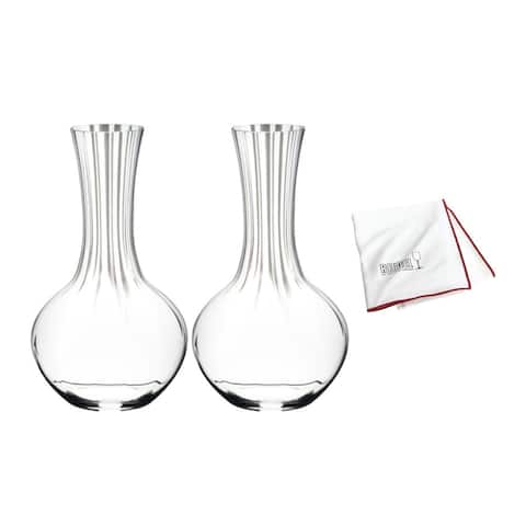 Riedel Performance Wine Decanter (Set of 2, 36oz) with Polishing Cloth