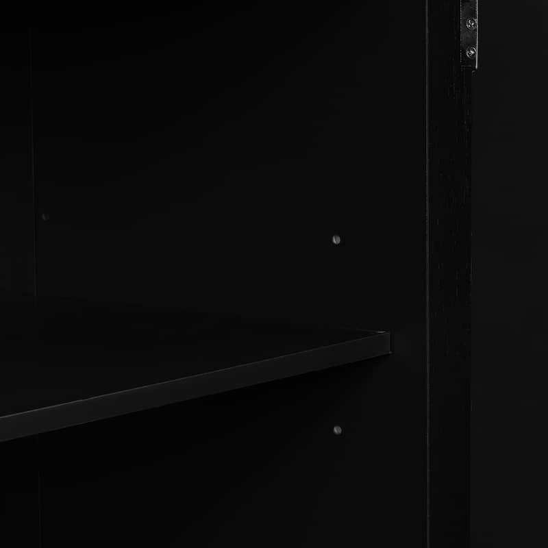 Modern American Design 3-Door Sideboard with Artistic Curved Swirl Doors, Adjustable Shelves, Perfect for Home Storage