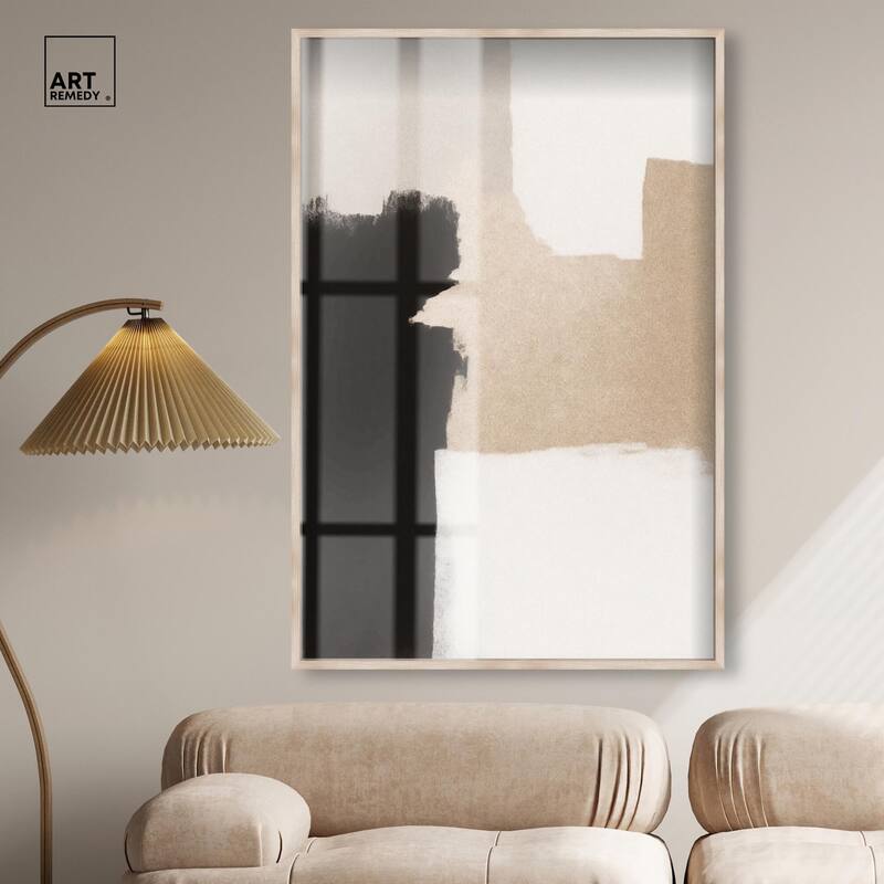 Beige and Black I Shadowbox by Art Remedy