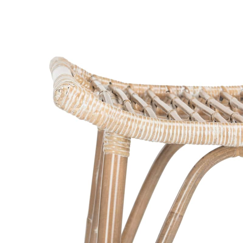 SAFAVIEH Keiko -30.7 Inch Brown Rattan Bar Stool - 17.7" x 17.7" x 31.1" - 18Wx18Dx31H