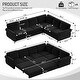 preview thumbnail 100 of 109, Homy Casa Chenille Sleeper Sectional Sofa with Pull-Out Bed