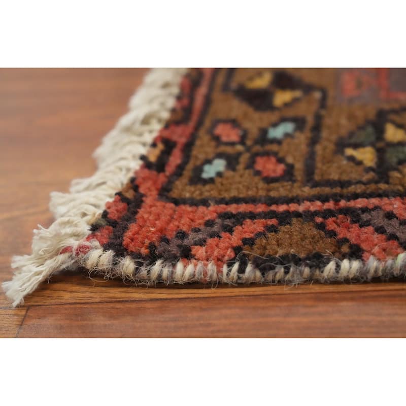 Hand Knotted Oriental 100% Wool Carpet Traditional Tribal Oranges & Rust Hamedan Runner Rug - 10' 1'' X 3' 5''