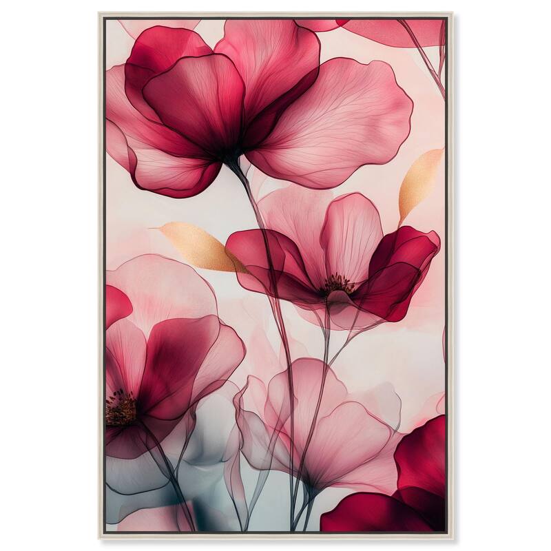 Chiffon Cherry Charm Canvas by Art Remedy - 24" x 36" - Silver