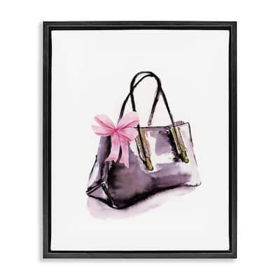 Stupell Luxe Purse with Ribbon Framed Floater Canvas Wall Art Design By Stella Chang