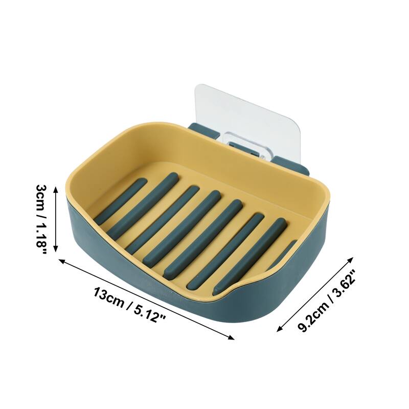 Soap Dish Keep Soap Dry Home Drill Free Soap Holder Plastic 13x9.2cm