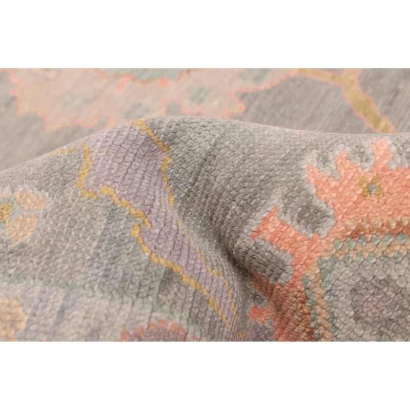 ECARPETGALLERY Hand-knotted Modern Oushak Sage Wool Rug - 8'11 x 11'11