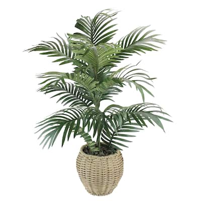 23.5" Green Potted Artificial Areca Palm Plant