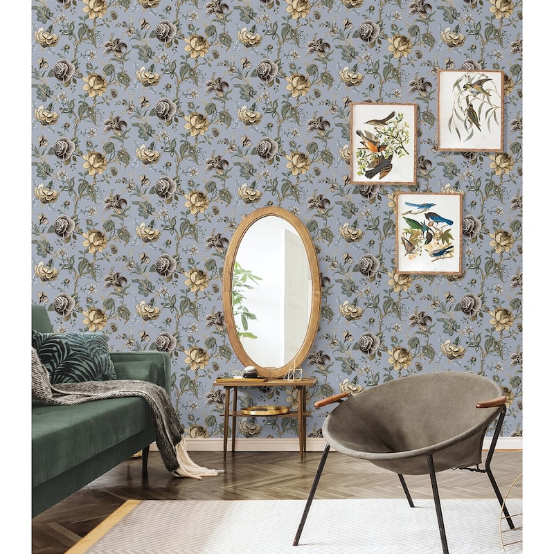 NextWall Sanibel Floral Trail Peel and Stick Wallpaper