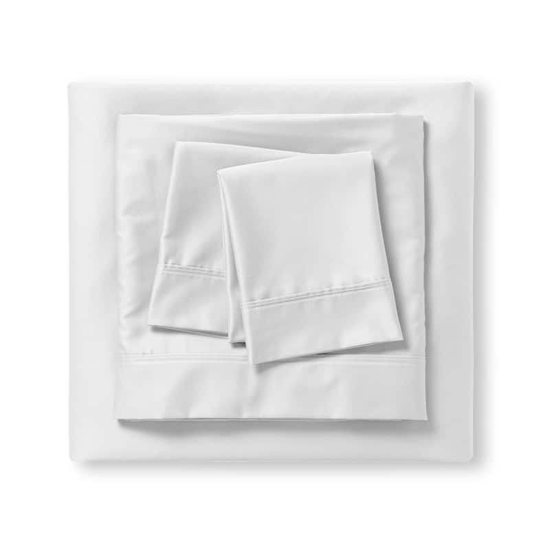Color Sense 1200TC Premium Cotton-Blend Wrinkle-Resistant Sheet Set - White - King