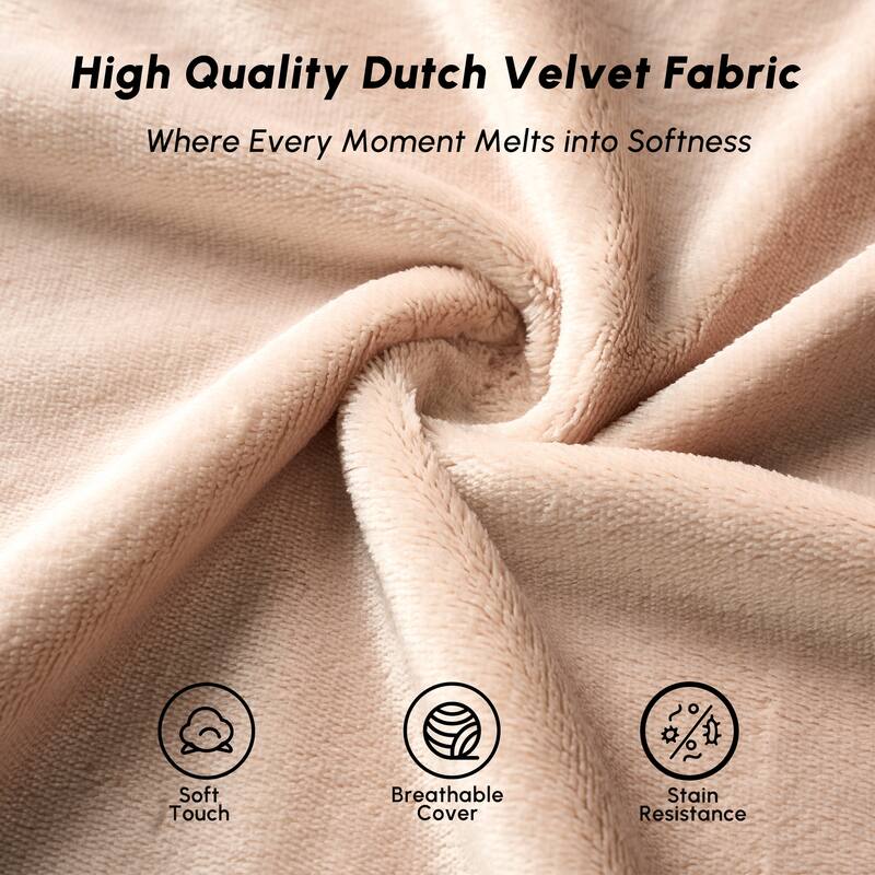 HOOOWOOO Dutch Velvet Fabric Bean Bag Chair with Ottoman